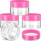 Patelai 4 Pieces Round Clear Plastic Container Jars - Leak Proof with Lids for Travel Storage of Makeup, Beauty