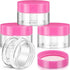 Patelai 4 Pieces Round Clear Plastic Container Jars - Leak Proof with Lids for Travel Storage of Makeup, Beauty
