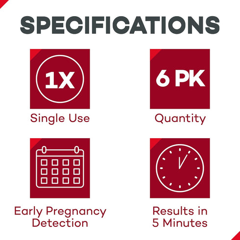 Packaged (6 Dealmed Early Result Pregnancy Test, Individually Midstream Tests, Easy at Home Use, Quick Results