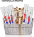 100 pcs Disposable Toothbrushes with 10g Toothpaste, Individually Wrapped Bulk Toothbrushes for Homeless, Airbnb, Hotel