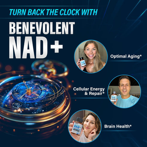 Benevolent NAD+ Supplement 1050mg, High Absorption Cell Regenerator with Trans-Resveratrol & TMG, 90 Capsules