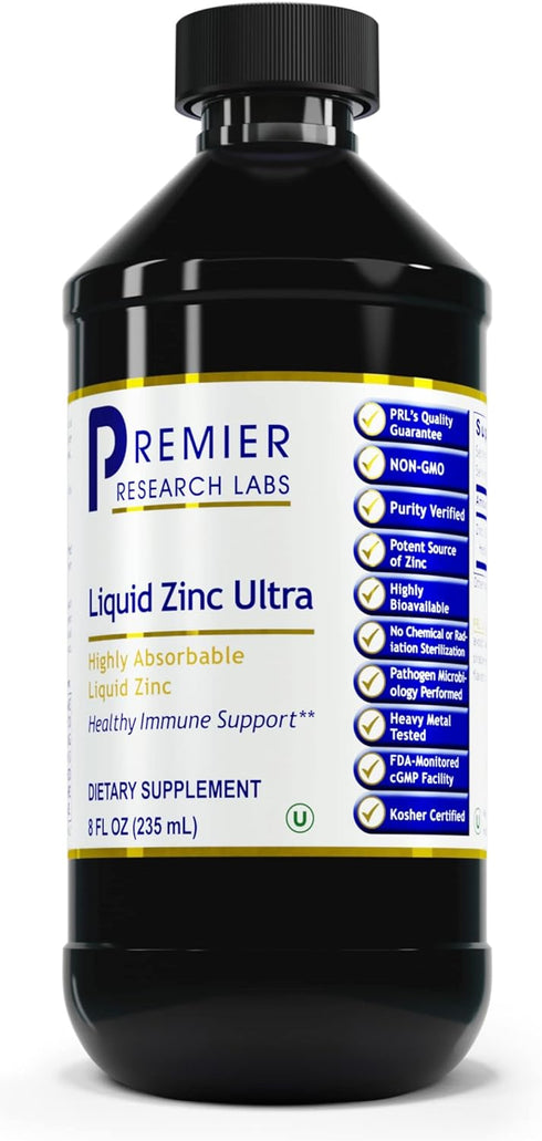 Premier Research Labs Liquid Zinc Ultra Supplement for Immune Support & Well-being, 8 fl oz