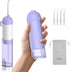 BESTEK Water Dental Flosser - Cordless Oral Irrigator with 4 Jet Tips, Rechargeable, Waterproof for Teeth Care (Violet)