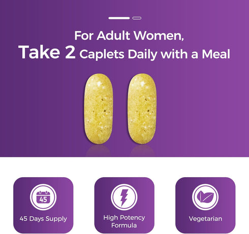 Vitamin World Ultra 360 Multivitamin for Women, with Herbs & Collagen for Hair, Skin & Nails, Supplement with Iron,