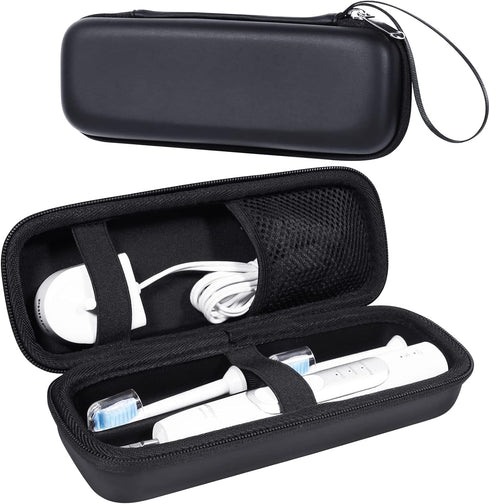 Toothbrush Hard Travel Case Compatible with Philips Sonicare Protectiveclean 4100, 5100, 6100, 6500, Fits Oral-B Pro