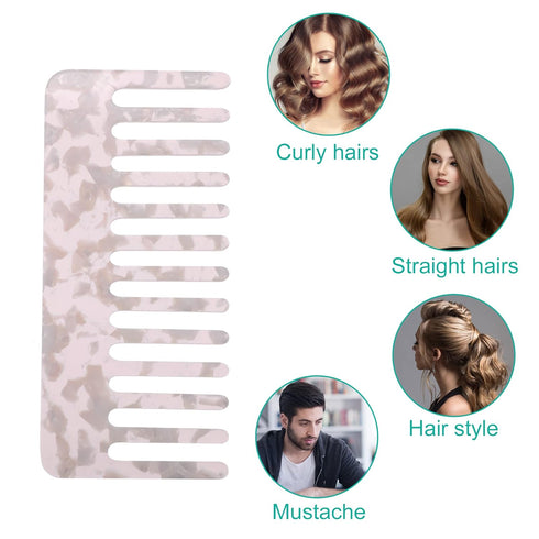 VOCOSTE 2 Pcs Wide Tooth Hair Comb, Anti-Static for Thick, Curly Hair, Detangling Comb for Wet and Dry
