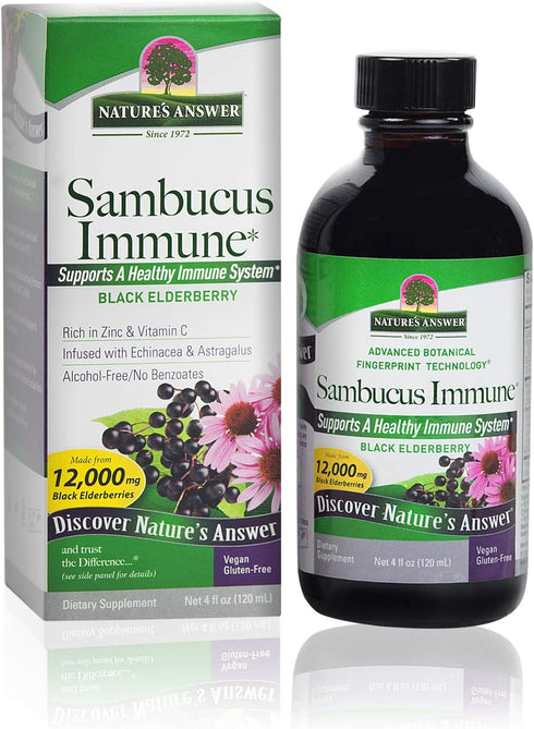 Nature's Answer Sambucus Extract Immune Support, 4 Fluid Ounces, Packed with Antioxidants
