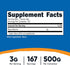 Nutricost Beta Alanine Powder 500 Grams (1.1lbs) - Pure Beta Alanine, Gluten Free