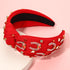 Kentucky Derby Headband for Women Beaded Horseshoe Headband Rhinestone Crystal Hairband Red Top Knot Beaded Headband Derby Horse Hair Accessories for Women (Horseshoe A)
