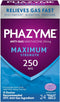 Phazyme Gas Relief, Maximum Strength for Adults, 250 mg Simethicone Fast Gels, 24 Count.