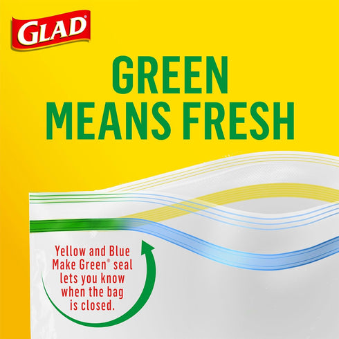 Glad Zipper Food Storage Plastic Bags, Snack Size, 50 Count (Packaging May Vary)