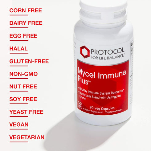 Protocol Mycel Immune Plus - 90 Veg Caps Immune Support Mushroom Supplement - 8 Mushrooms