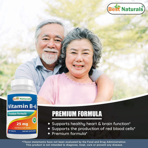 Best Naturals Vitamin B6 25mg - 250 Tablets (Pack of 2)