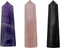 Amazing Gemstone Set of 3 Crystal Towers - Amethyst, Rose Quartz, Black Tourmaline for Reiki Healing (2 Inch to 3 Inch)