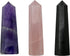 Amazing Gemstone Set of 3 Crystal Towers - Amethyst, Rose Quartz, Black Tourmaline for Reiki Healing (2 Inch to 3 Inch)