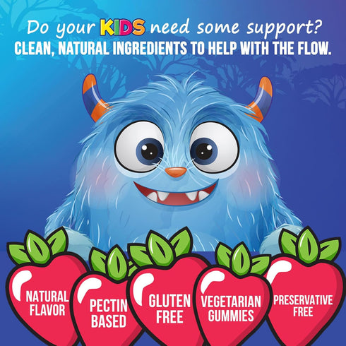 Fiber Gummies for Kids Supplement, 60 Gummies - Daily Prebiotic Fiber for Digestive Health & Immune Support