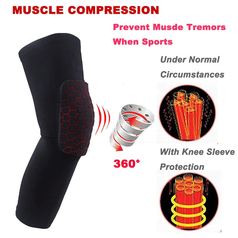 Full Knee Calf Padded Compression Leg Sleeve, Thigh Sports Protective Gear for Youth Kids Adult