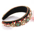 Padded Rhinestone Headband, Bejewelled Crystal Velvet Wide Hairband Party Headwear for Women Girls (Big Rhinestone)