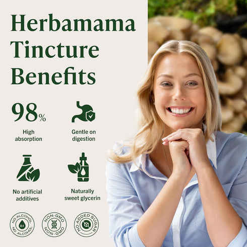Immune Immunity 84-Day HERBAMAMA Maitake Mushroom Tincture - Vegan Defense with Maitake Mushrooms Extract Drops