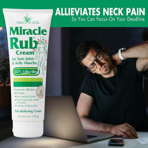 Miracle of Aloe Pain Relieving Cream 8 oz - Fast & Effective Relief for Muscle, Joint, and Arthritis Pain - Maximum