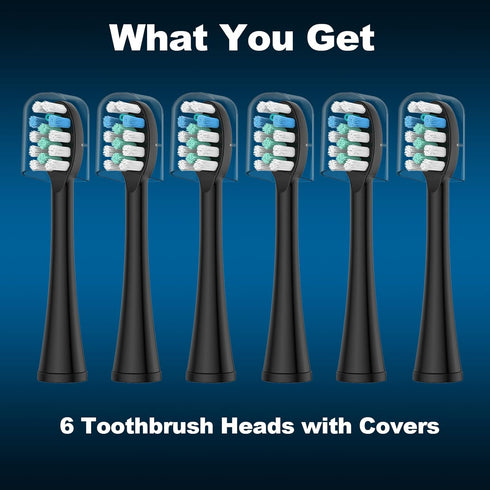 6 Pack Replacement Heads for WaterPik Sonic Fusion 2.0, FitMount Flossing Brush Head for SF-01 SF-02 and 2.0 SF-03 SF-04