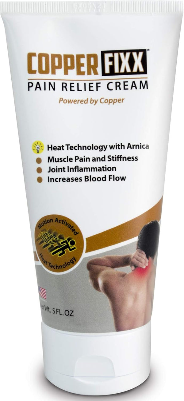 Pain Relief Cream, 5 Fl Oz Tube with Copper Heat Technology - Arnica for Muscle, Joint Inflammation, Fast Acting