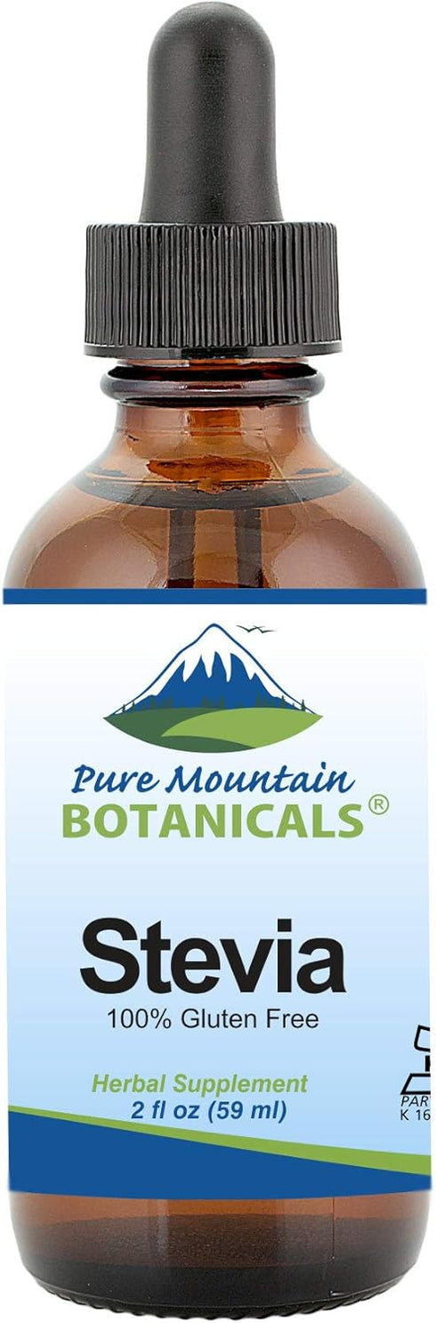 Liquid Stevia Drops – Alcohol Free and Kosher Sugar Substitute, 2oz Glass Bottle