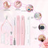 Makartt Nail File and Buffer, Pink Basic Nail Prep Kit with Cuticle Trimmer & Nail Care Tools
