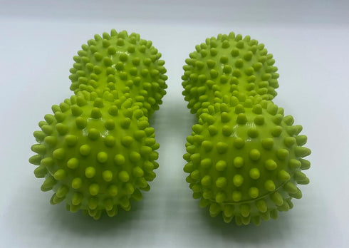 Therapist's Choice Pack 2 Set of Soft Spiky Massage Peanut Balls, Stress Reflexology, Porcupine Sensory Peanut Ball