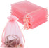 YQL 100PCS Blush Pink Organza Bags 4x6, Mesh Gift Favor Bags, Jewelry Pouches, Wedding Party Valentine Gift