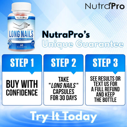 NutraPro Nail Growth Vitamins, Stronger Nail Supplement Gummies with Biotin and Collagen
