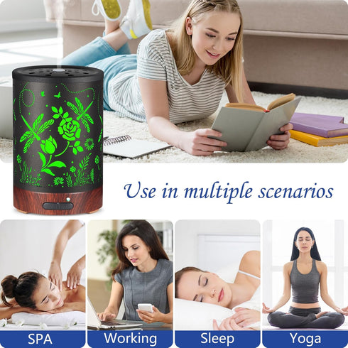 with7 Essential Oil Diffuser- Aromatherapy Diffuser Colors Light and Auto-Off for Women Metal Cool Mist Humidifier