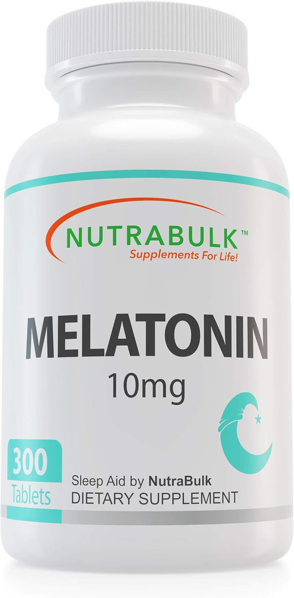Melatonin 10 mg Tablets, Quick Release Natural Nighttime Sleep Aid for Adults, 300 Count