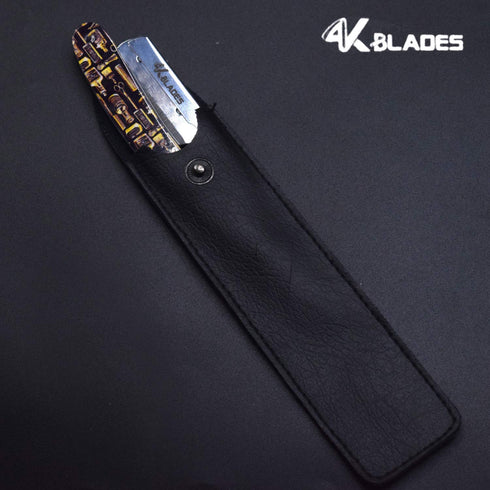 Professional Barber Straight Edge Razor, Stainless Steel Safety Blade for Close Shaving, Includes 10 Sharp Blades