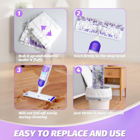LYASILGC 10 Pack) Disposable Power Mop Pads Refills for Swiffer PowerMopMulti-Surface Mopping Pad Refills for Floor