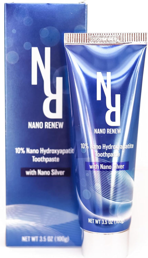Nano Renew 10% 3.5 oz Nano Hydroxyapatite Toothpaste (Fluoride Free), with Nano Silver, Natural, Remineralizing