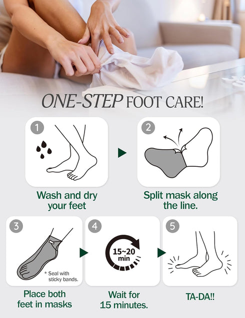 Moisturizing Foot Mask for Dry Cracked Feet - Hydrating Foot Spa Kit, Baby Feet Foot Peel, Cracked Heel Repair with