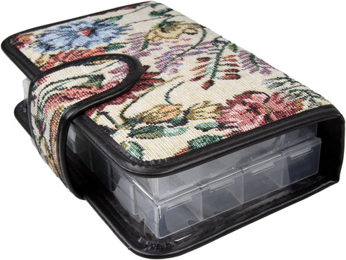 Floral Pill Case Box - 14 Day Pill Holder & Medication Organizer, Travel Case with 4 Compartments for Each Day