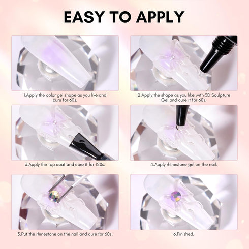 Makartt Nail Gel Kit with Rhinestone Glue, Super Strong 3D Sculpting Gel for Nail Art, Molding, and Decoration