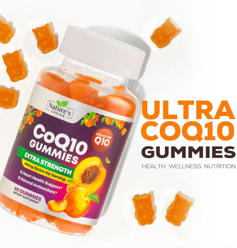 CoQ10 100mg Gummies, 60 Gummies | 3X Better Absorption Antioxidant for Heart Health Support & Energy Production