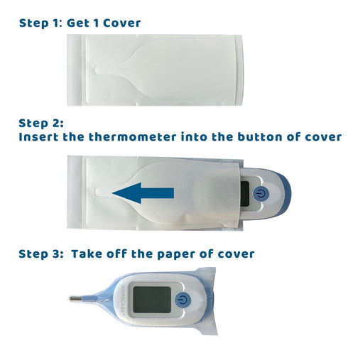 Disposable Cover for Rectal Thermometers, Special for Large Display & Short Probe Baby/Pet Thermometers (100 pcs)