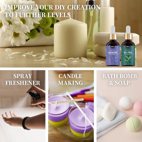 Essential Oils Set for Diffuser, Aromatherapy Oils for Home, Laundry, Candle & Soap Making, 6 X 10ML
