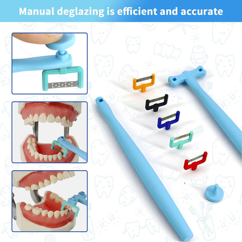 Complete IPR Kit for Orthodontic Treatment, Interproximal Enamel Reduction Set with Manual Handpiece and Polishing