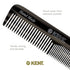 Kent OT Black Graphite Pocket Comb - Handmade Fine and Wide Tooth Hair Comb for Men, Women, Kids