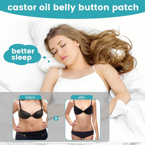 YHOVID 36Pcs Castor Oil Patches, Organic Cotton Castor Oil Patches for Belly Button, Massage Oils -White