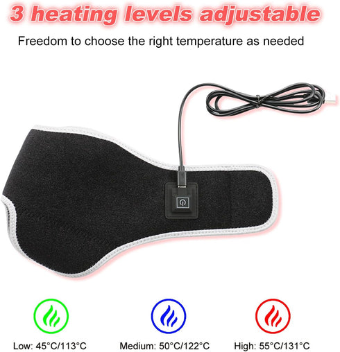 Heated Ankles Wrap Foot Heating Pad for Achilles Tendonitis Relief - Portable Cordless Electric Heating Pads with 3