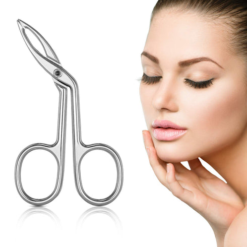Hicarer 3 Pcs Eyebrow Tweezers Scissor Set for Women, Straight Tip Hair Plucker Remover, Silver Plated