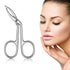 Hicarer 3 Pcs Eyebrow Tweezers Scissor Set for Women, Straight Tip Hair Plucker Remover, Silver Plated