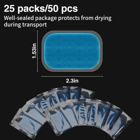 PAMASE 50/80 Pcs Gel Pads for Abs Stimulator - Replacement Pads for Reusable Ab Workout Toner Belt