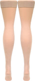 Truform Women's Compression Stockings, 15-20 mmHg, Thigh High Length, Closed Toe, Opaque, Beige, X-Large